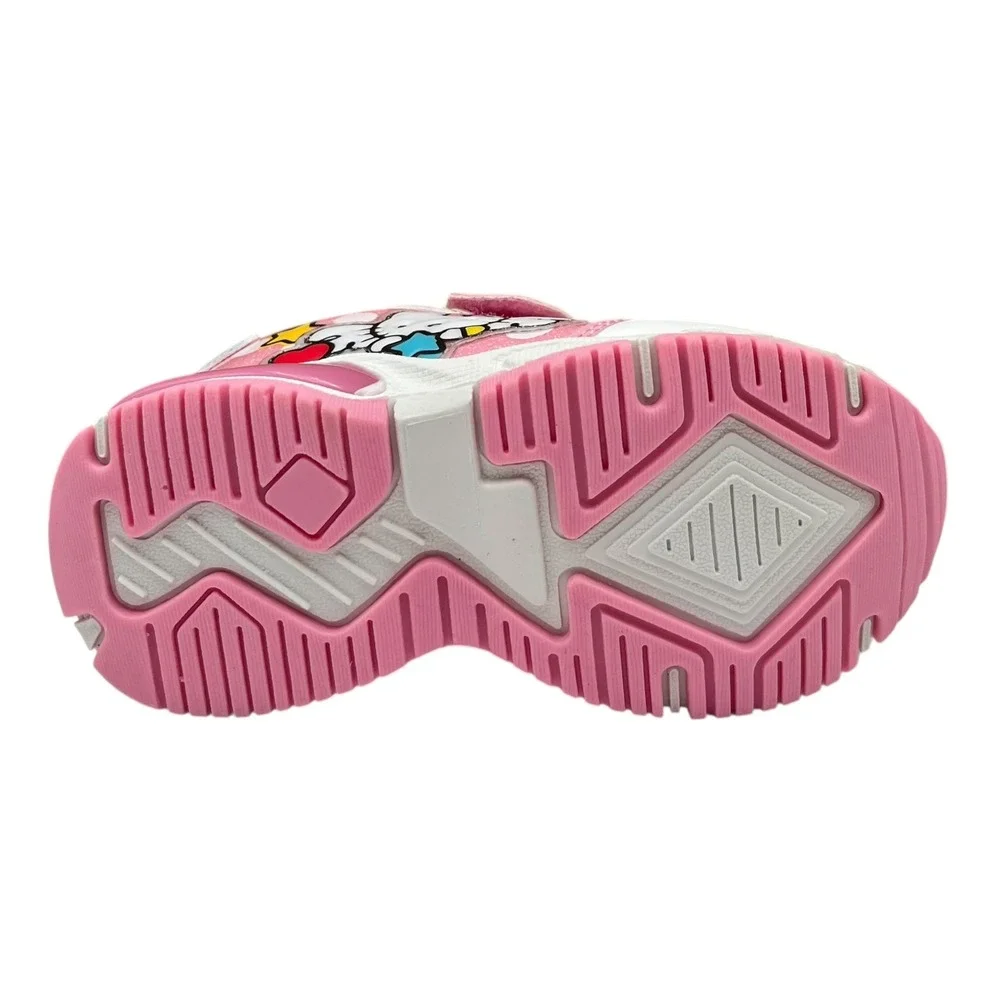 Hello Kitty Toddler Girls Slip-on‎ Light-up Sneakers Size 8 White-Pink Shoes